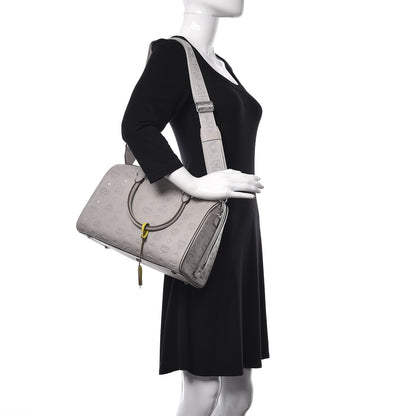 MCM Calfskin Ottomar Monogram Essential Boston Bag Dove 2 of 9