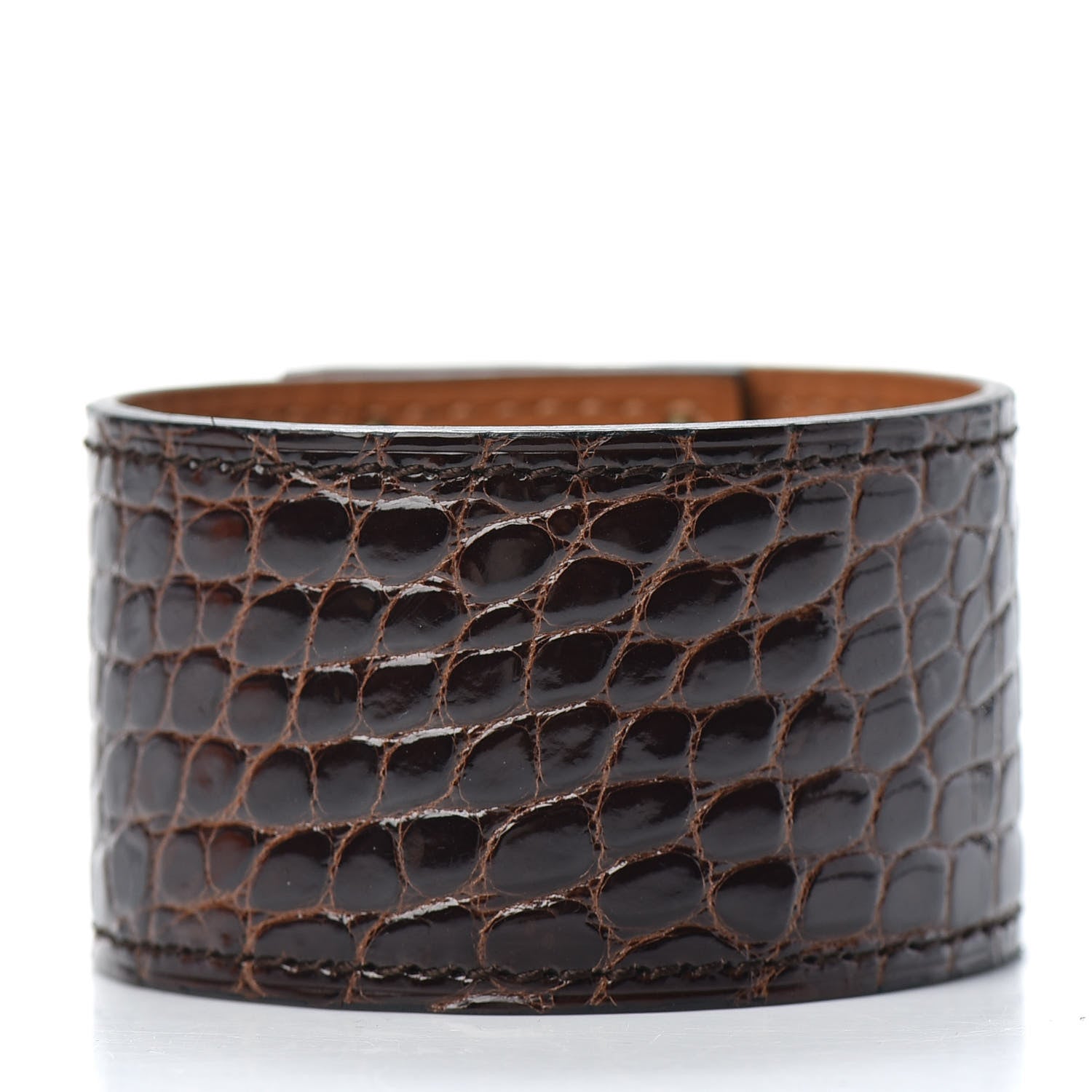 Hermes HERME Shiny Alligator Kelly Dog Bracelet Havanne 3 of 5