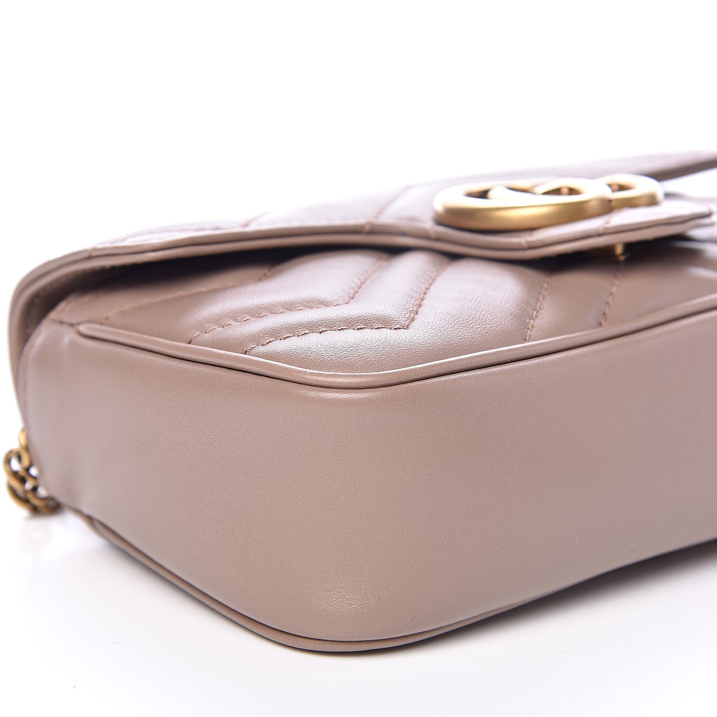 Calfskin Matelasse Super Mini GG Marmont Shoulder Bag Porcelain Rose