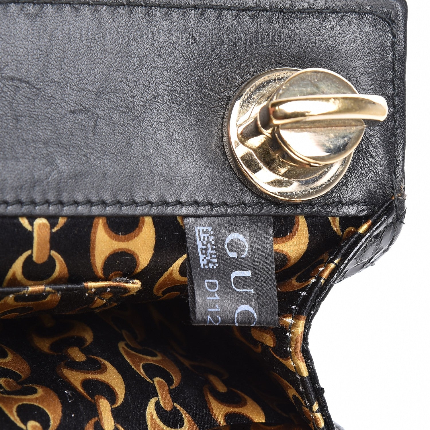 Gucci Python Britt Interlocking G Starlight Clutch Black 7 of 11