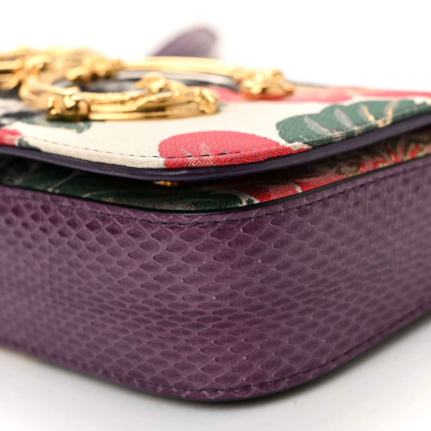 Patchwork Snakeskin Brocade DG Girls Chain Shoulder Bag Multicolor