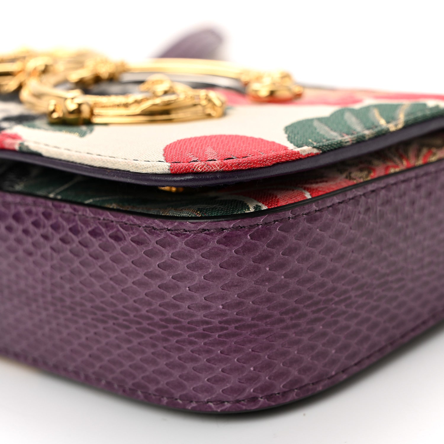 Dolce & Gabbana Patchwork Snakeskin Brocade DG Girls Chain Shoulder Bag Multicolor 10 of 10