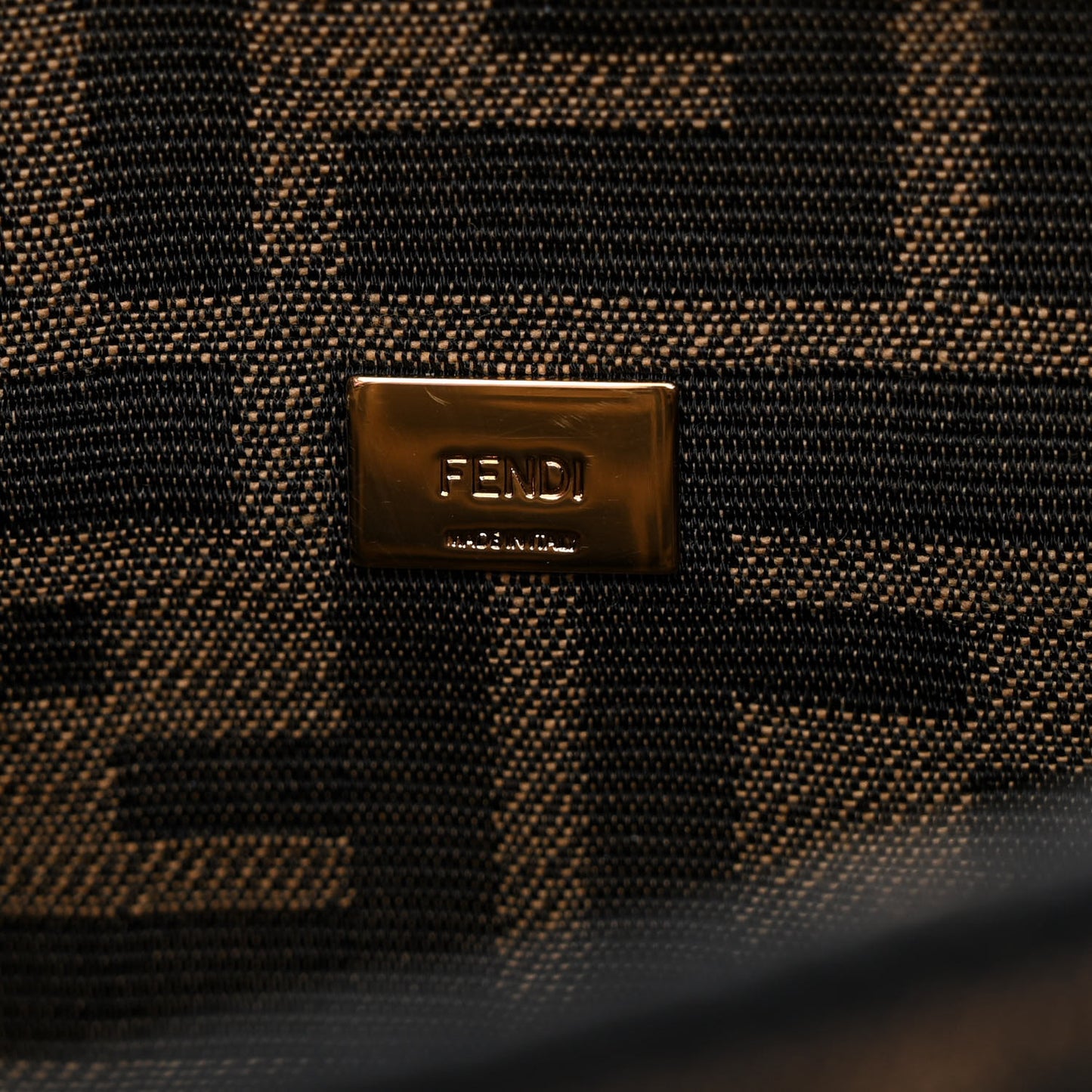 Fabric Jacquard FF 1974 Mini Baguette Tobacco Moro Black