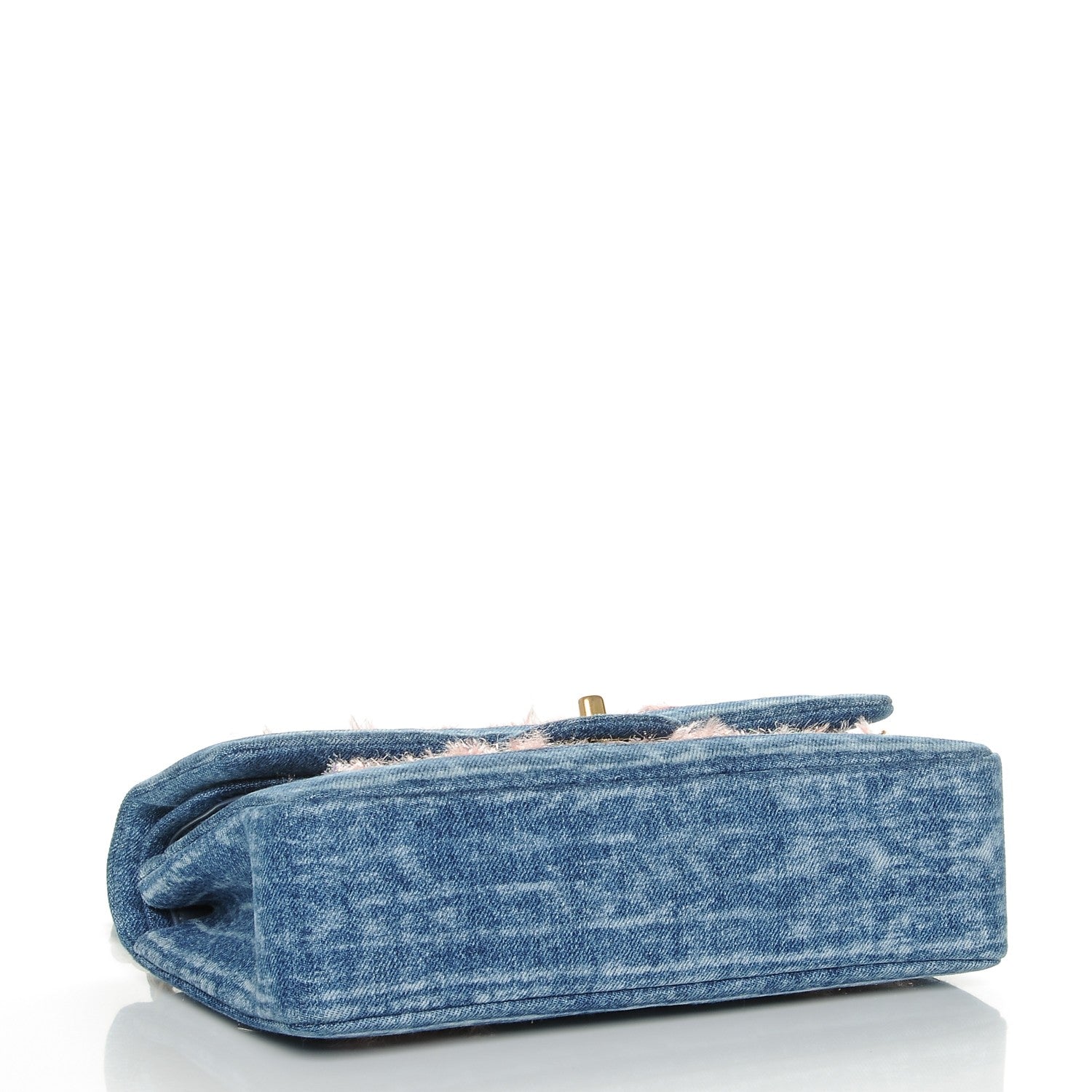 Chanel Denim Tweed Quilted Medium Double Flap Blue 4 of 7