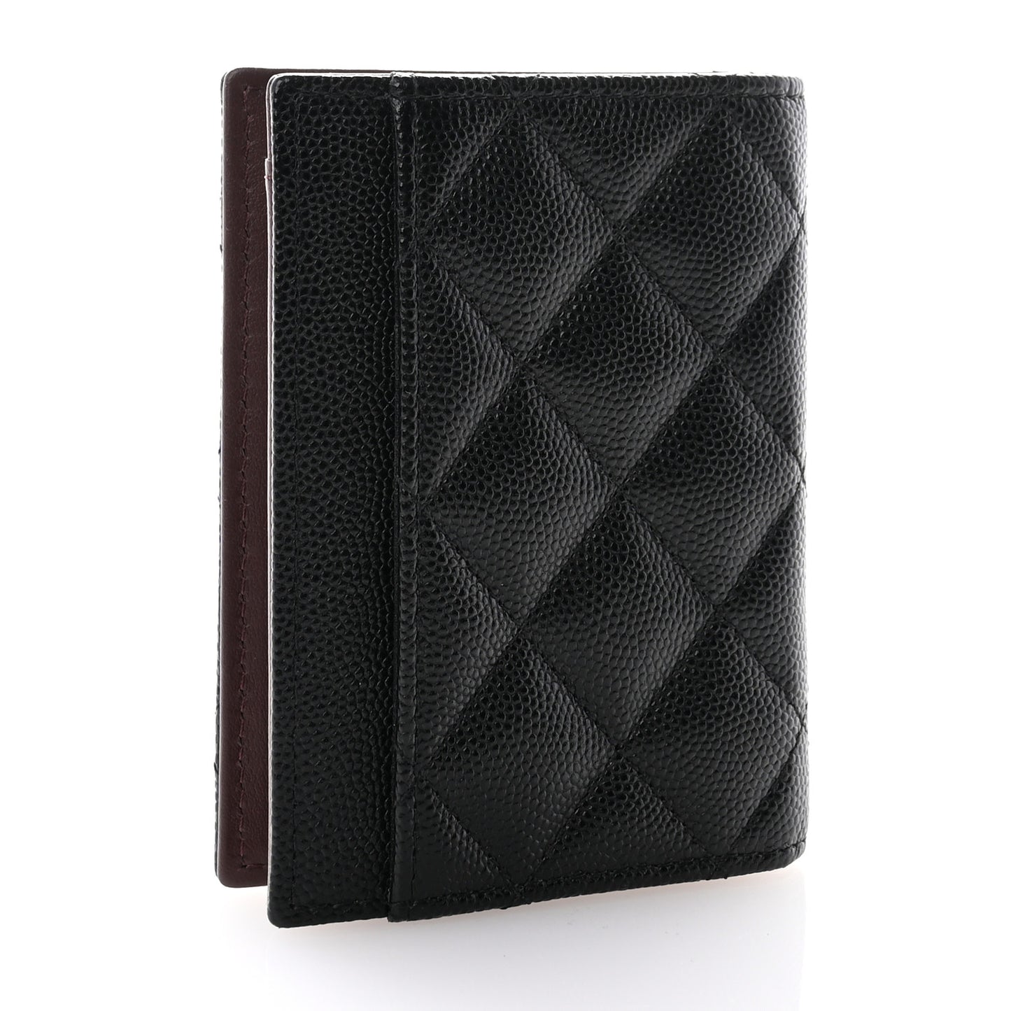 Caviar Quilted Card Holder Wallet Black