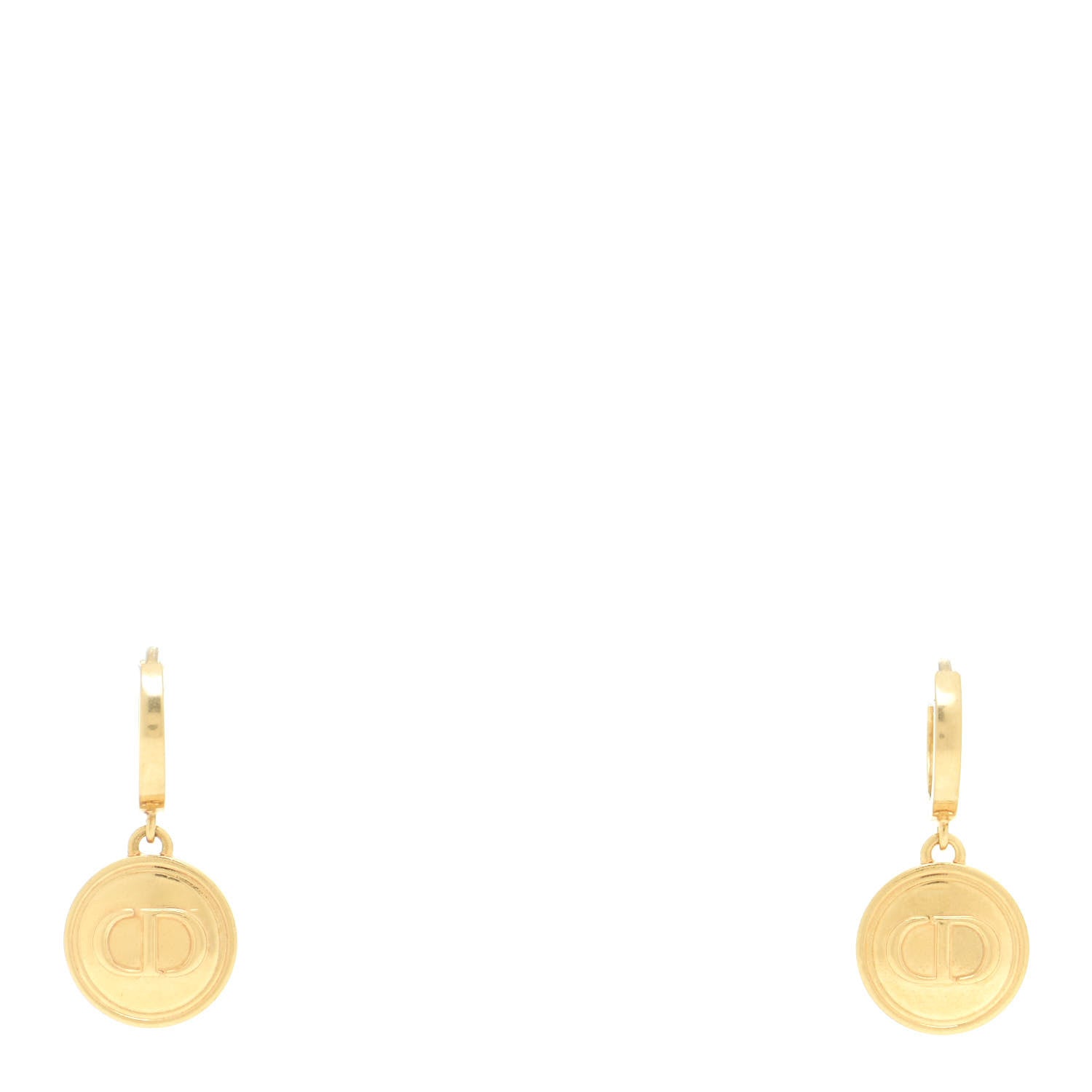 Christian Dior Metal CD Earrings Gold 1 of 5
