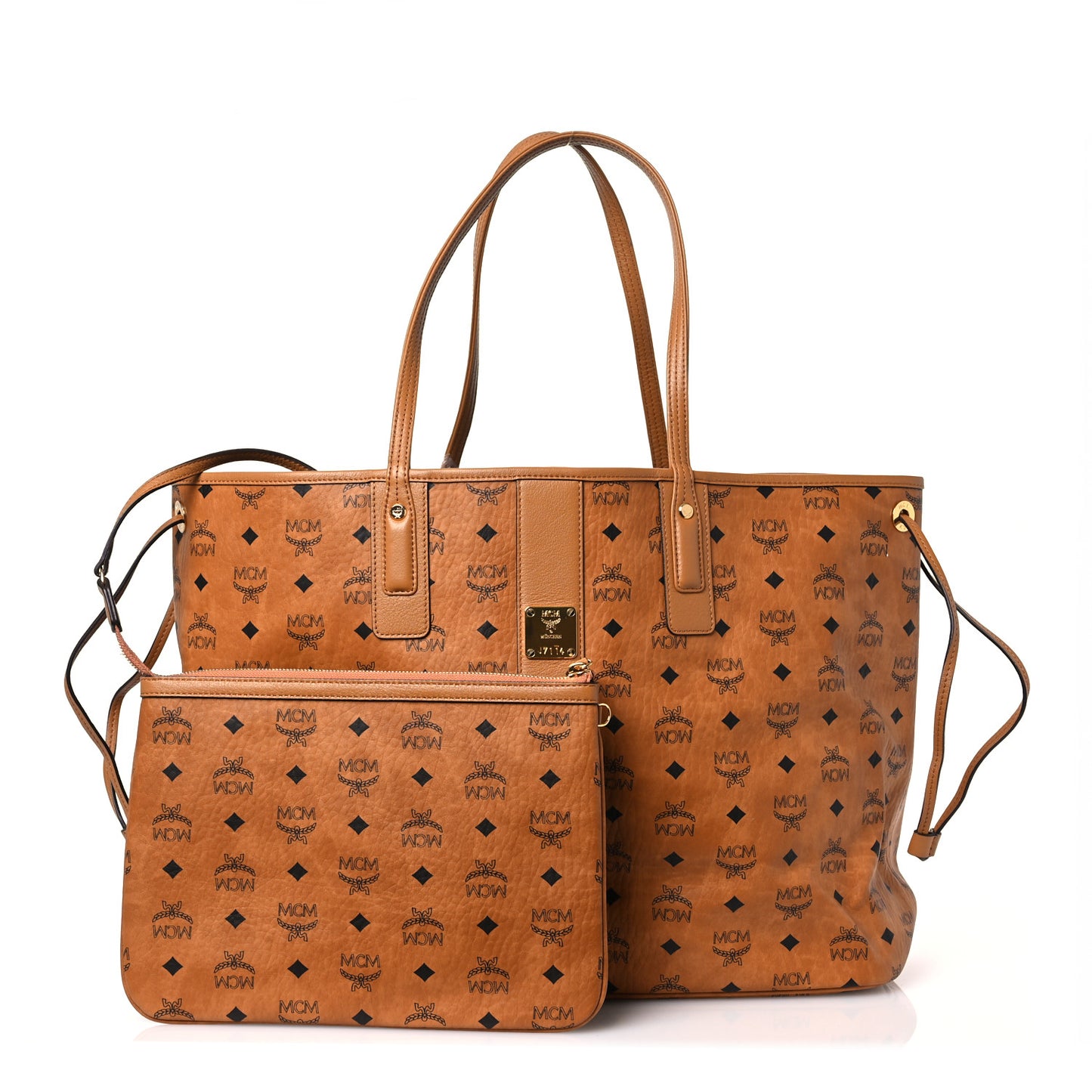 Visetos Large Liz Reversible Shopper Tote Cognac