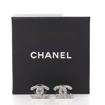 Chanel Crystal CC Earrings Silver 5 of 5