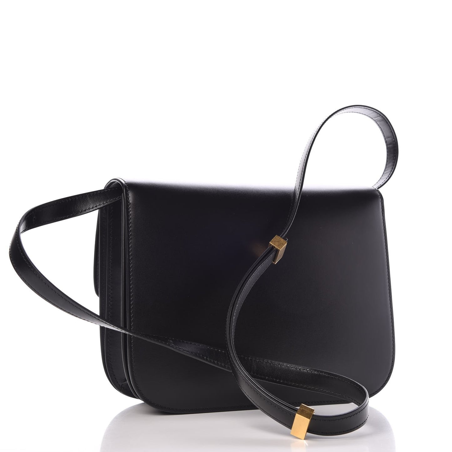 Box Calfskin Medium Classic Box Flap Bag Black