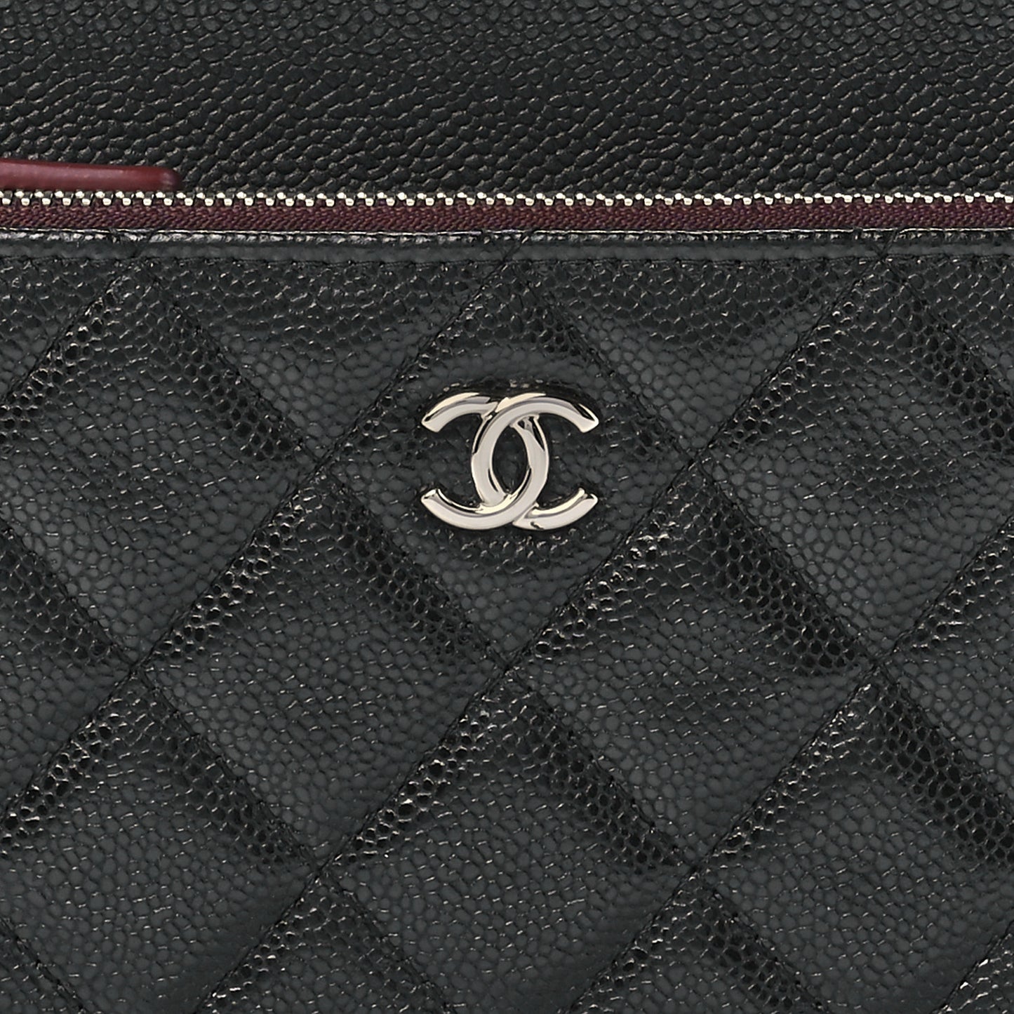 Caviar Quilted Double Zip Cosmetic Case Black