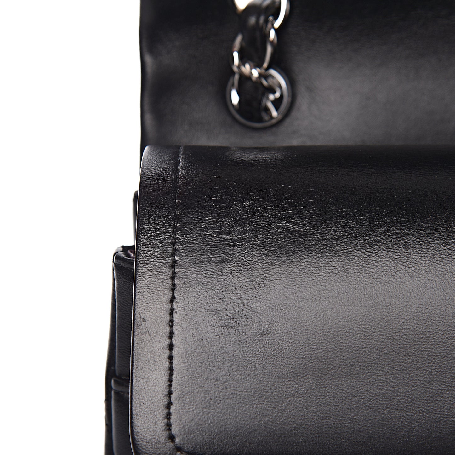 Lambskin Quilted Jumbo Double Flap Black