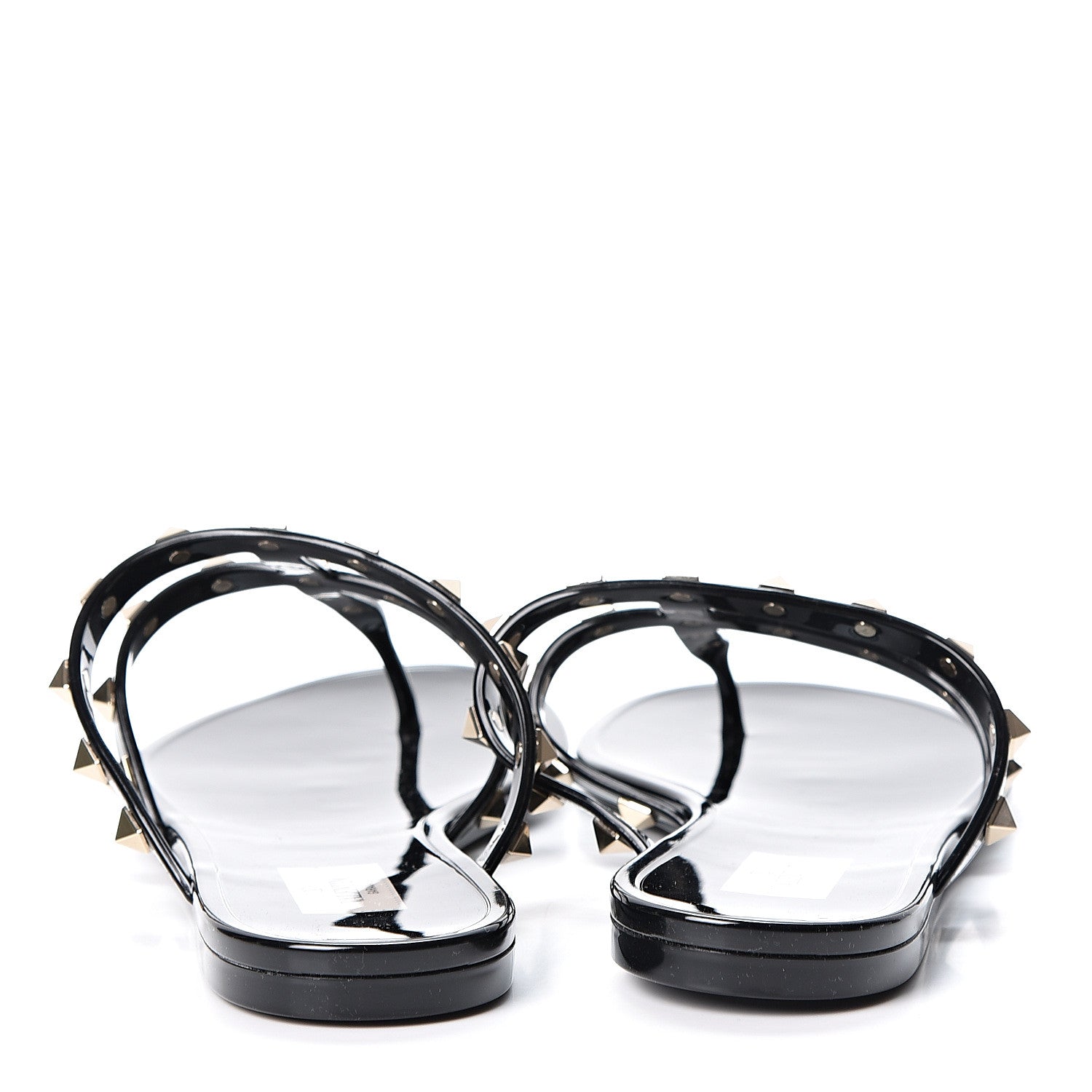 Valentino Garavani PVC Jelly Rockstud Caged Flat Thong Sandals 41 Black 5 of 8