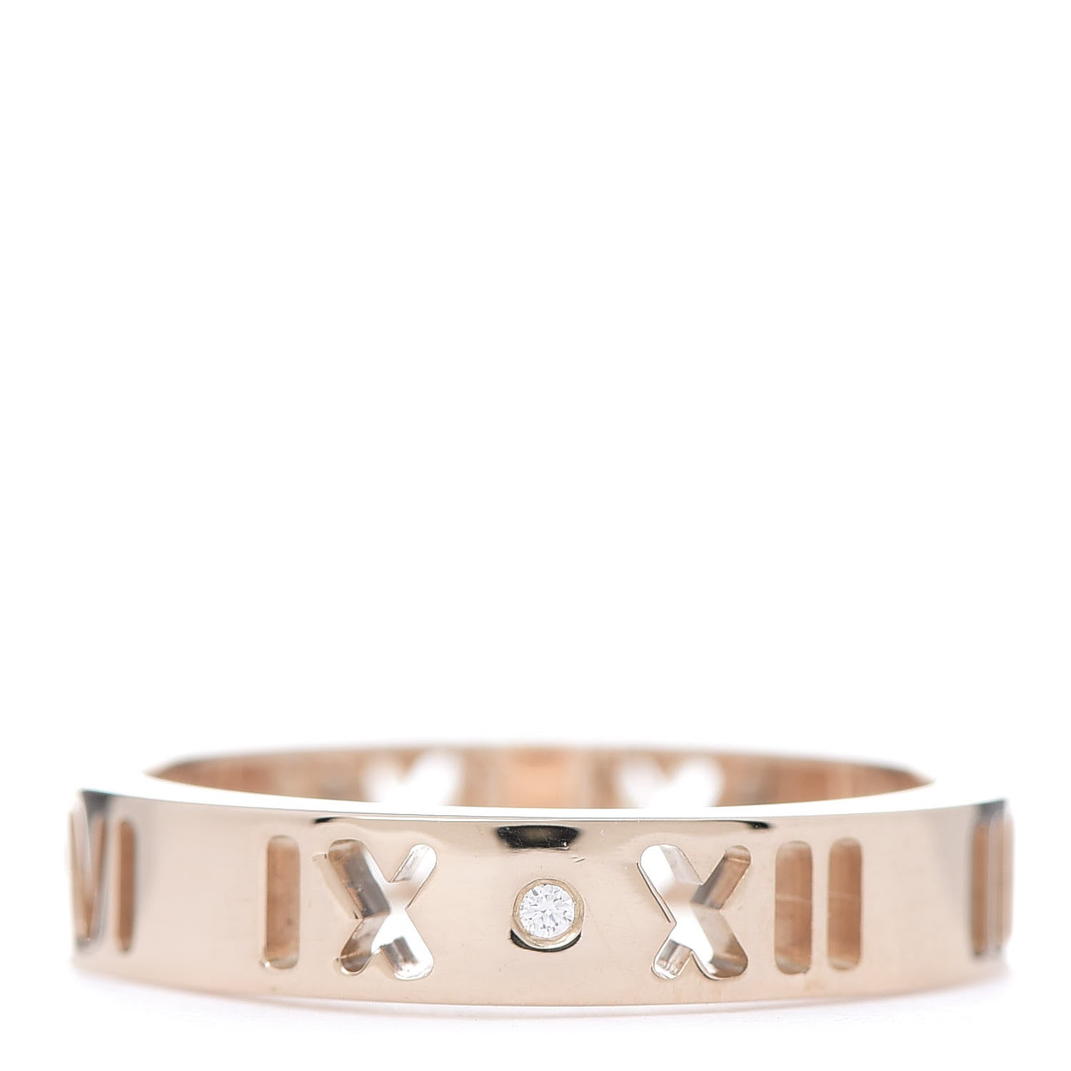 Tiffany 18K Rose Gold Diamond Atlas Pierced Ring 47 4.25 1 of 4