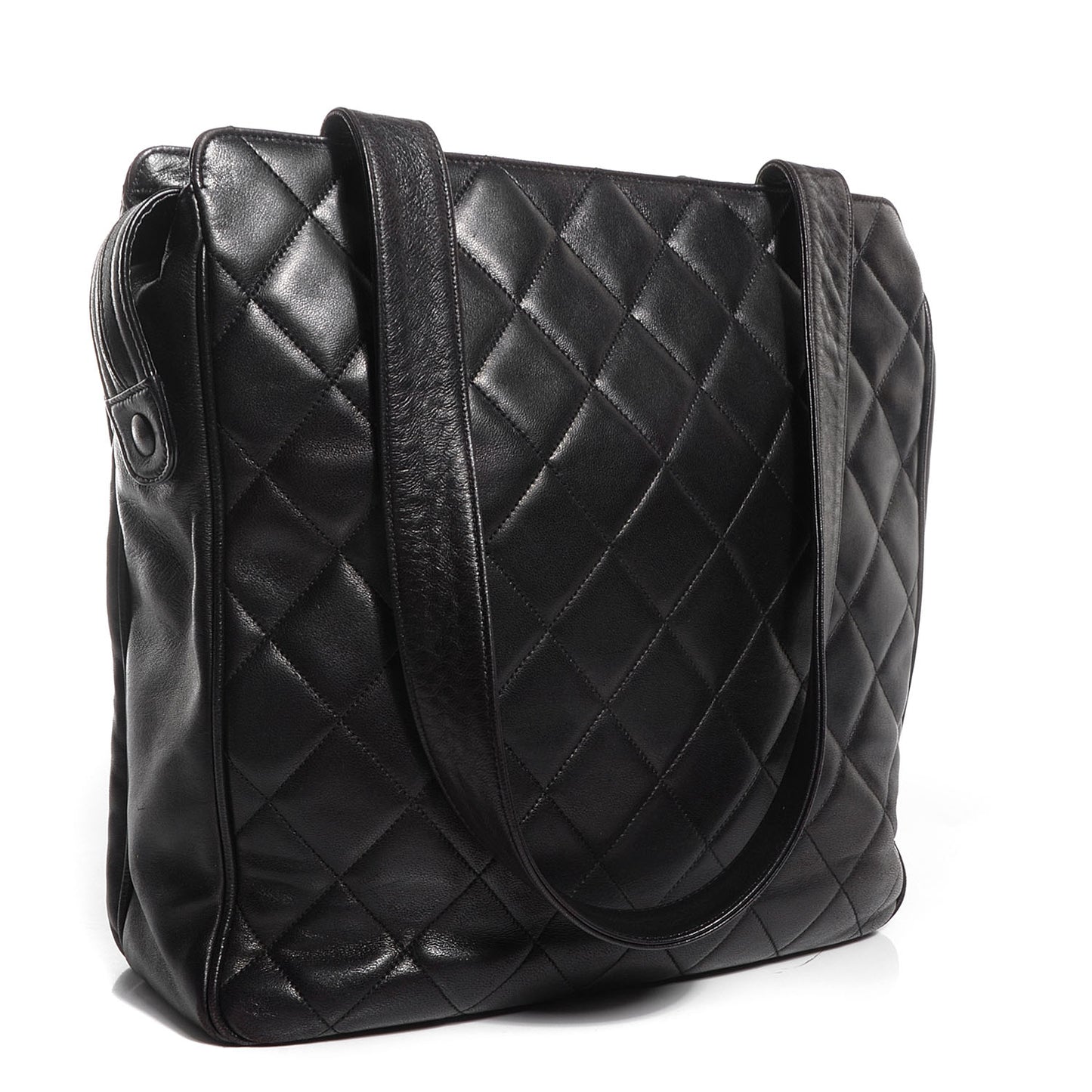 Lambskin Quilted Shoulder Bag Black