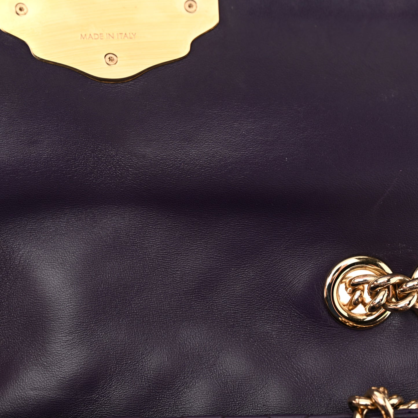 Lambskin Watersnake Embellished Lucia Shoulder Bag Purple