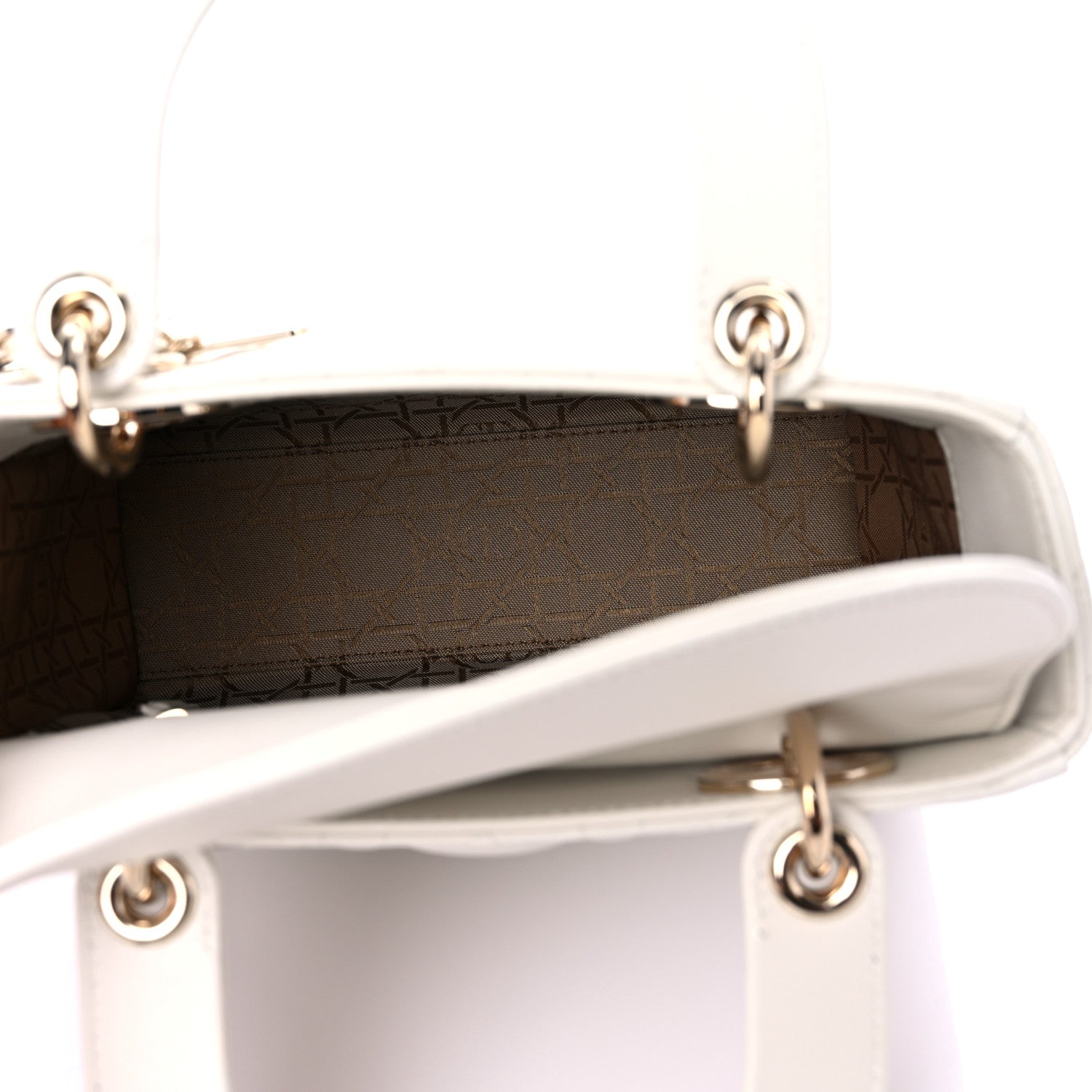 Christian Dior Lambskin Cannage Small Lady Dior White 5 of 9