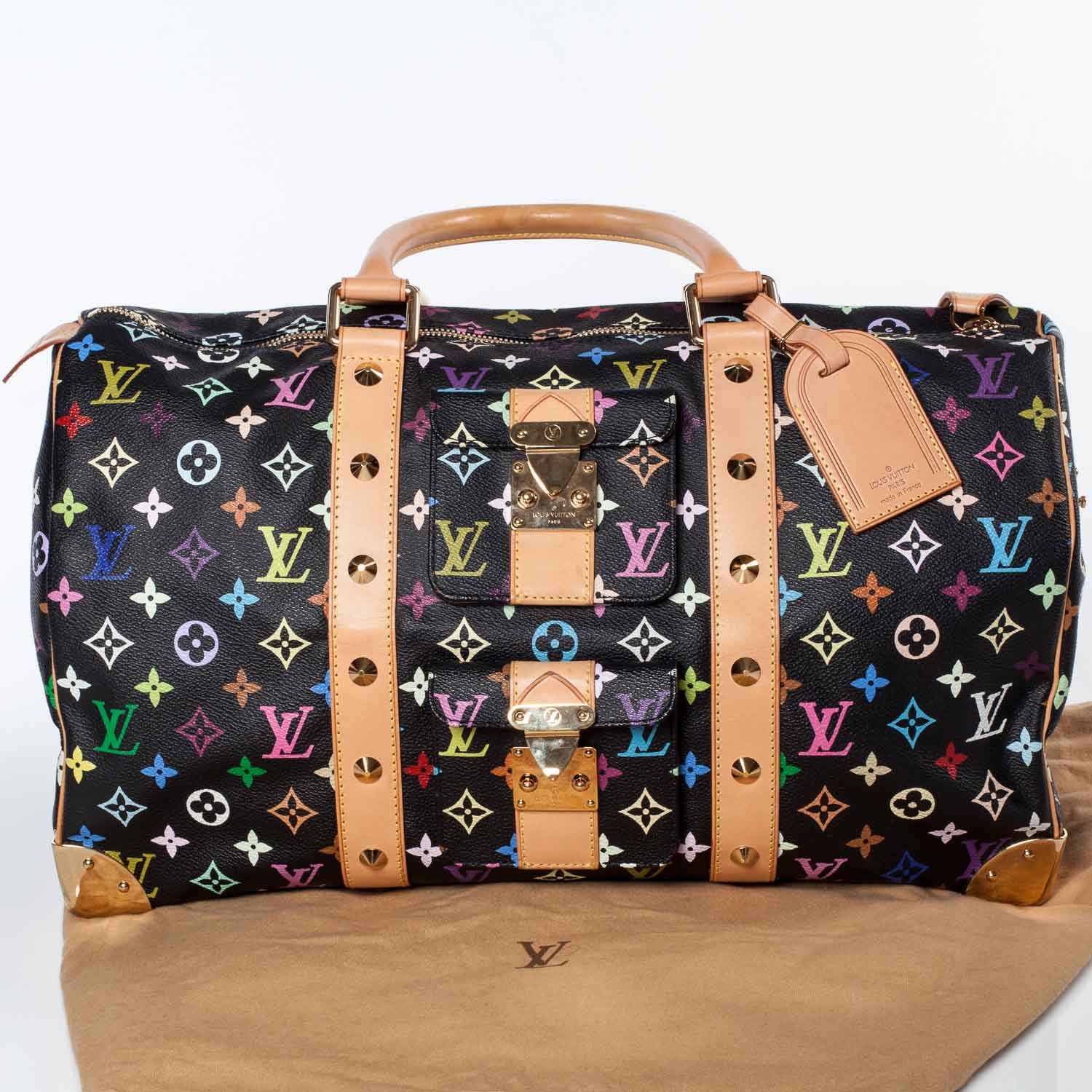 Louis Vuitton Monogram Multicolor Keepall 45 Black 10 of 10