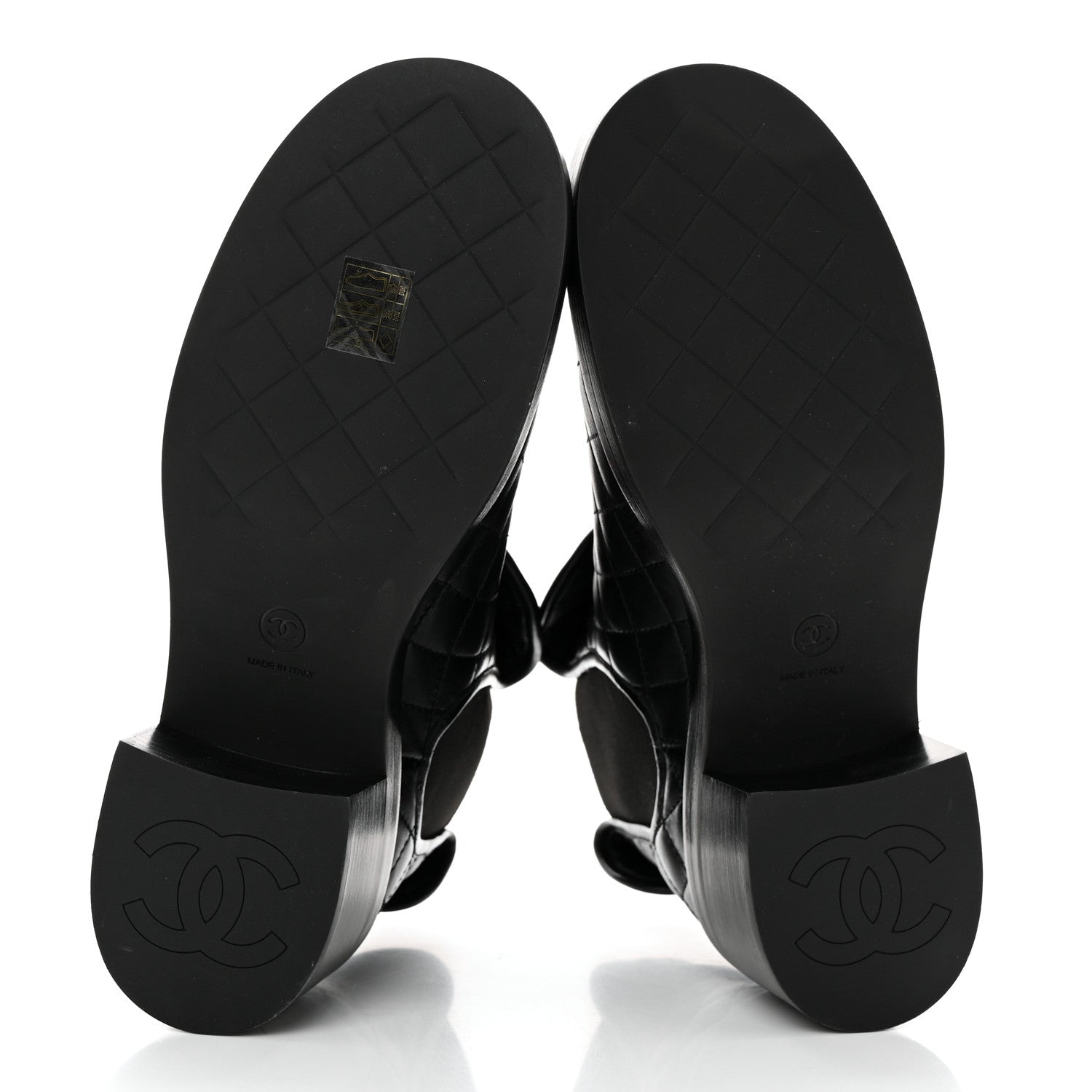 Chanel Lambskin Quilted Cap Toe CC Turnlock Booties 40 Black 5 of 9