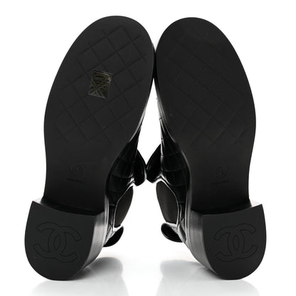 Chanel Lambskin Quilted Cap Toe CC Turnlock Booties 40 Black 5 of 9