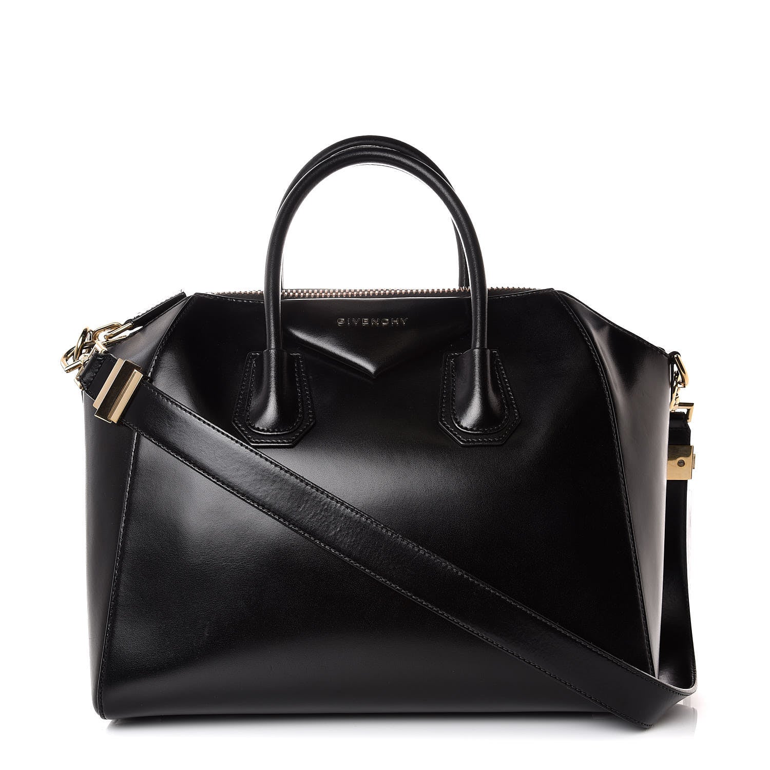 Givenchy Shiny Lord Calfskin Medium Antigona Black 1 of 9