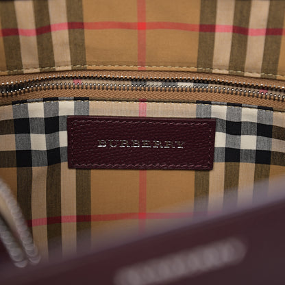Burberry Derby Calfskin House Check Medium Banner Tote Burgundy 5 of 9