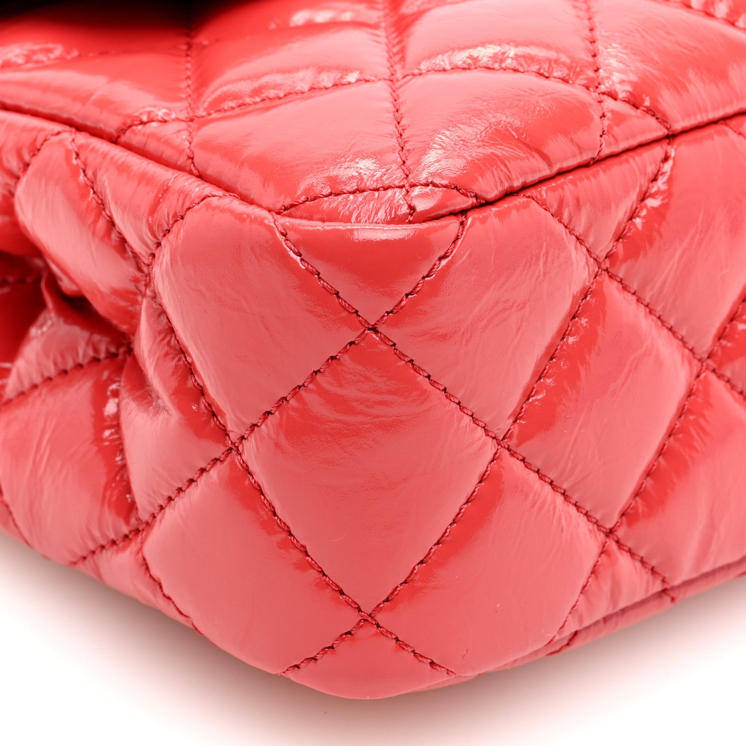 Chanel Shiny Crumpled Calfskin Quilted Small Wavy CC Hobo Red 9 of 10