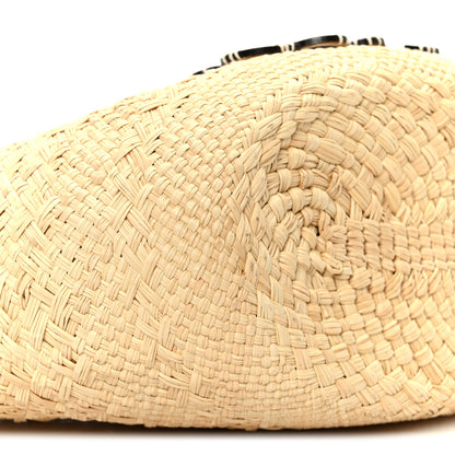 Loewe Calfskin Raffia Paulas Ibiza Small Anagram Basket Tote Bag Natural Tan Natural Tan 9 of 10