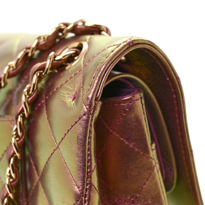 Chanel Iridescent Lambskin Quilted Medium Double Flap Purple 11 of 14