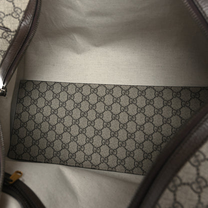 Gucci GG Supreme Monogram Textured Dollar Calfskin Web Medium Ophidia Carry-On Duffle Bag Beige Ebony New Acero 4 of 9