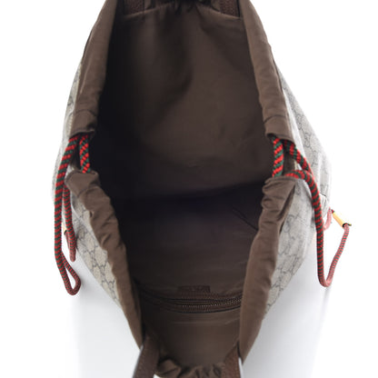 Gucci GG Supreme Monogram Neo Vintage Drawstring Backpack Beige New Acero Crop 5 of 12