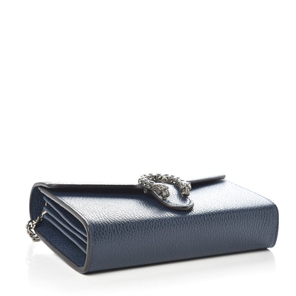 Gucci Dollar Calfskin Crystal Mini Dionysus Chain Wallet Blue Agata Black Diamond 4 of 10