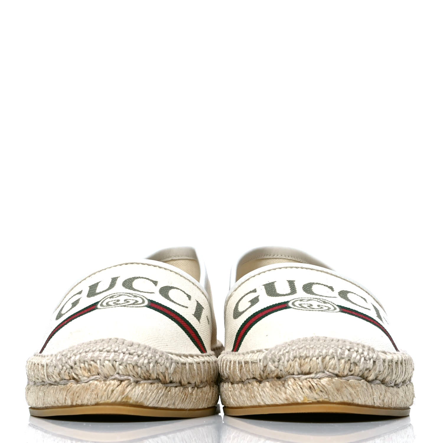 Gucci Canvas Logo Espadrilles 35 Greggio White 2 of 5
