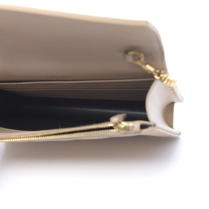 Saint Laurent Grain De Poudre Matelasse Chevron Monogram Envelope Chain Wallet Nude Powder 4 of 14
