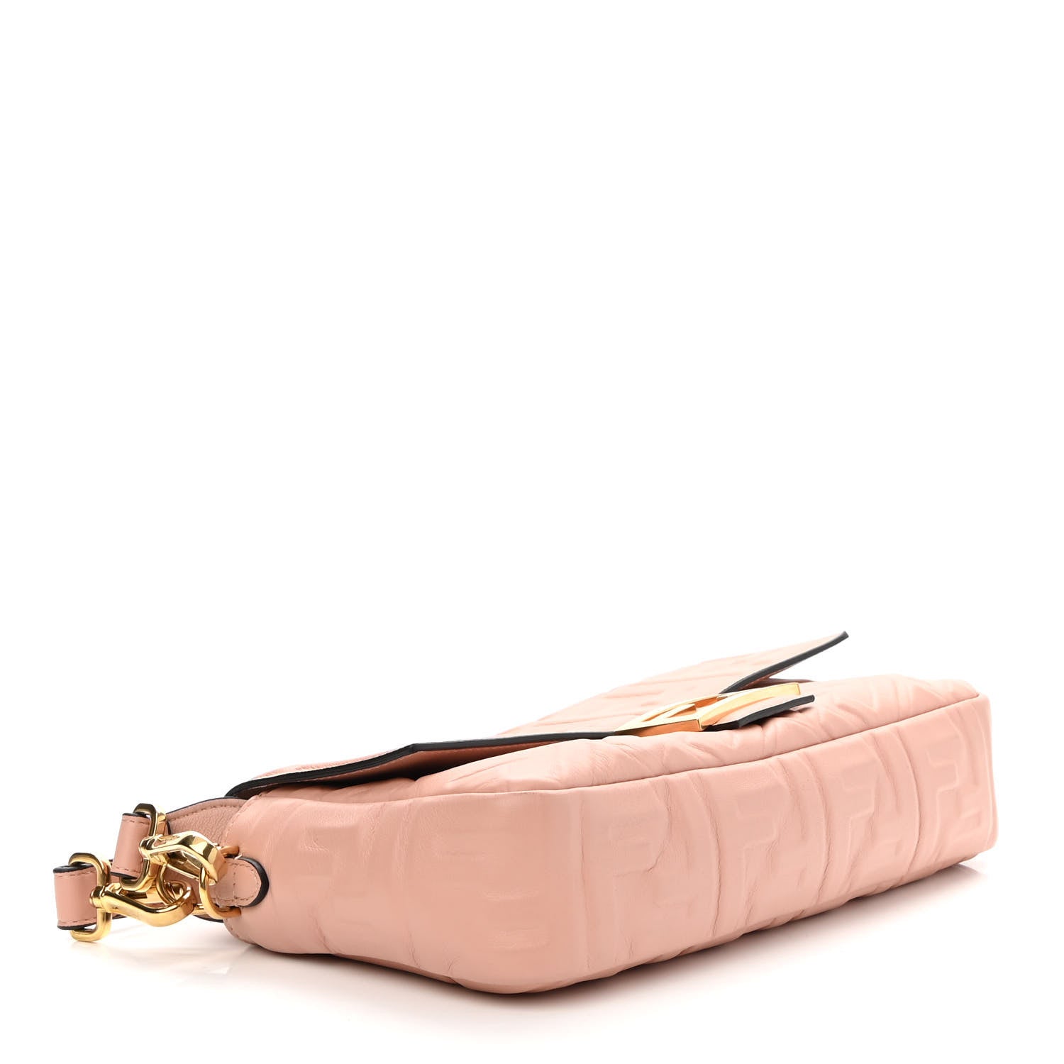 Fendi Nappa FF 1974 Embossed Baguette Rosa Bourbon 4 of 10