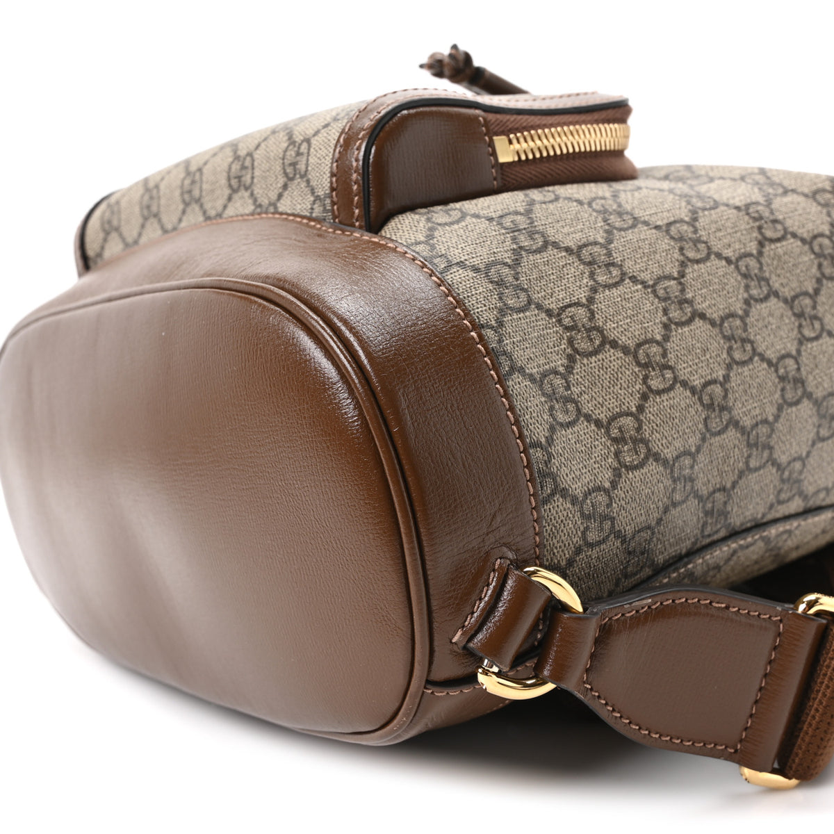 Gucci GG Supreme Monogram Azalea Calfskin Retro Interlocking G Buckle Backpack Beige Ebony Brown Sugar 10 of 11