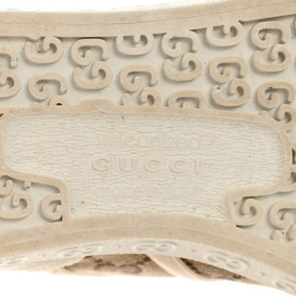 Gucci GG Monogram Suede Womens Low Top Sneakers 37 Beige Ebony Mystic White 7 of 10