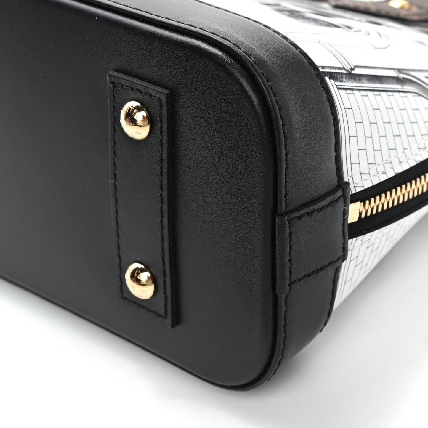 X FORNASETTI Calfskin Architettura Alma BB Black White