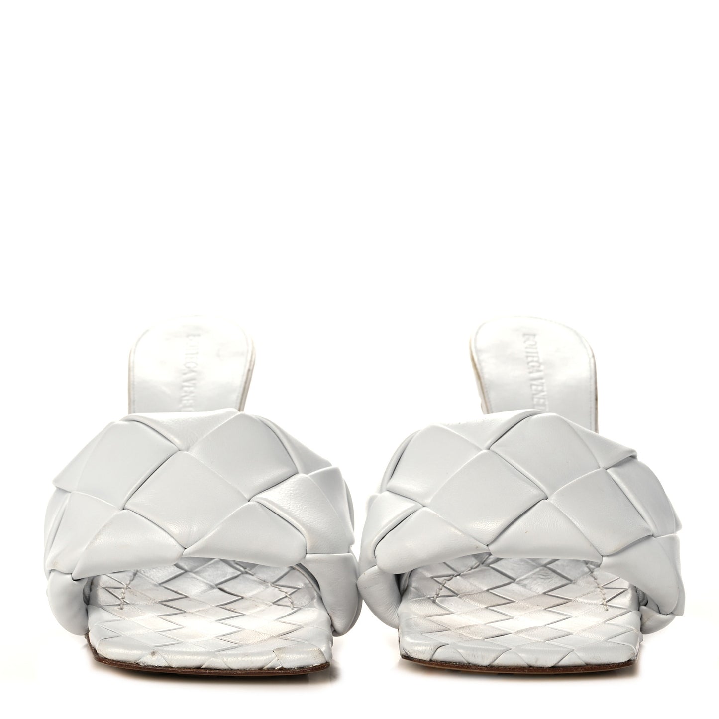 Nappa Maxi Intrecciato Lido Mule Sandals 37 Optic White
