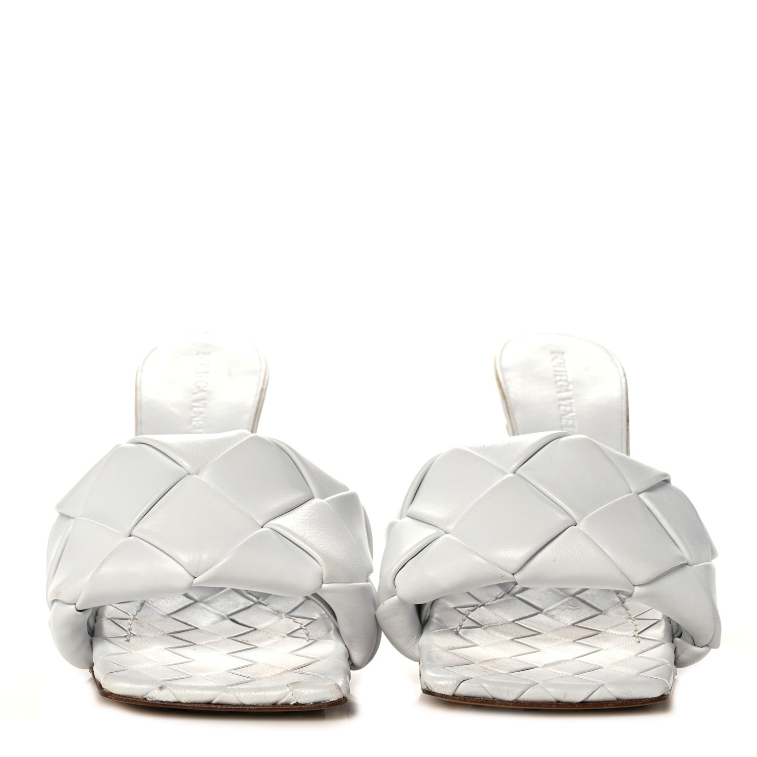 Bottega Veneta Nappa Maxi Intrecciato Lido Mule Sandals 37 Optic White 2 of 14