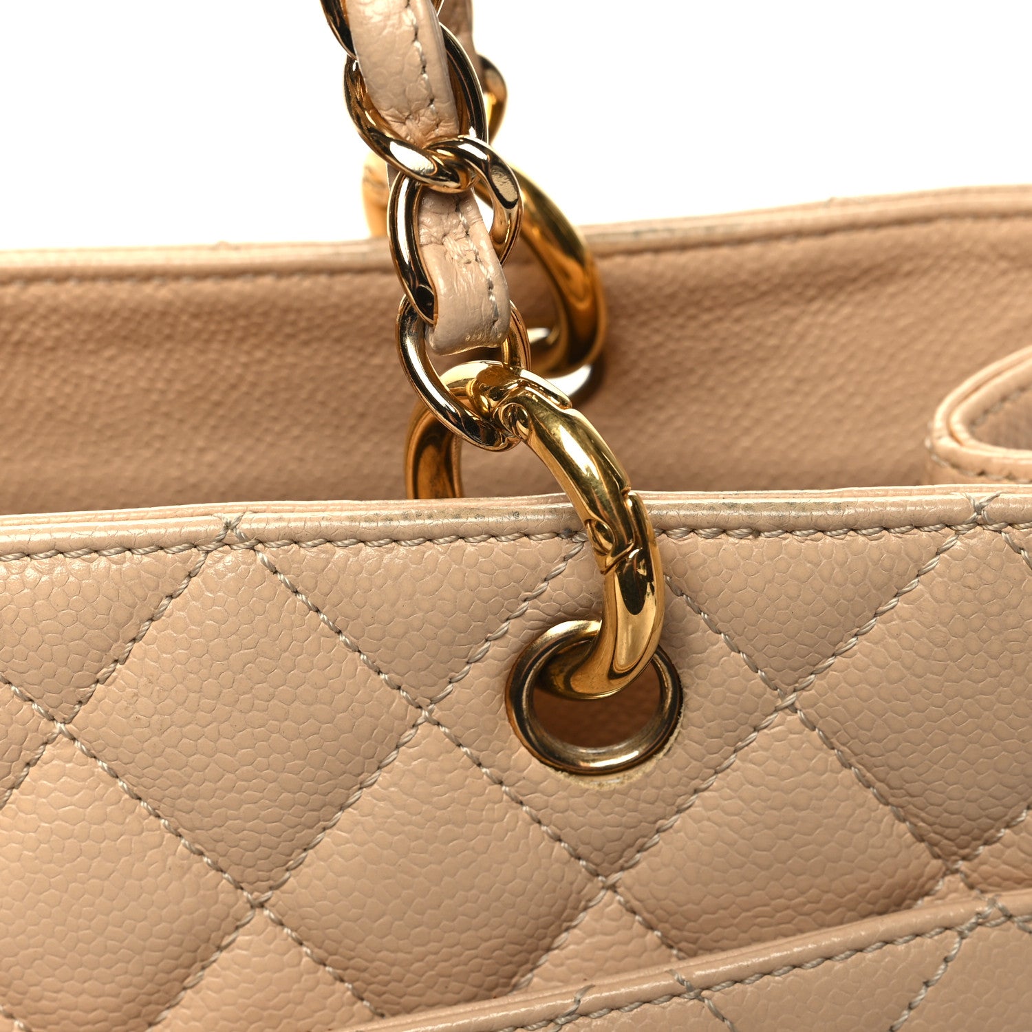 Chanel Caviar Quilted Grand Shopping Tote GST Beige Clair 14 of 15