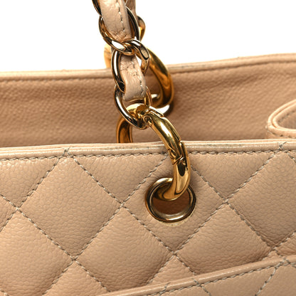 Chanel Caviar Quilted Grand Shopping Tote GST Beige Clair 14 of 15