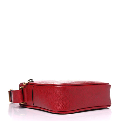 Gucci Grained Calfskin Logo Messenger Bag Hibiscus Red 4 of 13