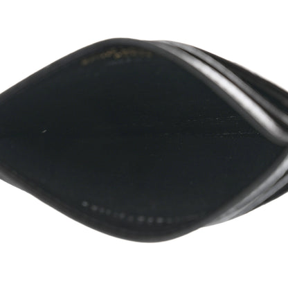 Saint Laurent Grain De Poudre Matelasse Chevron Monogram Credit Card Case Black 5 of 7