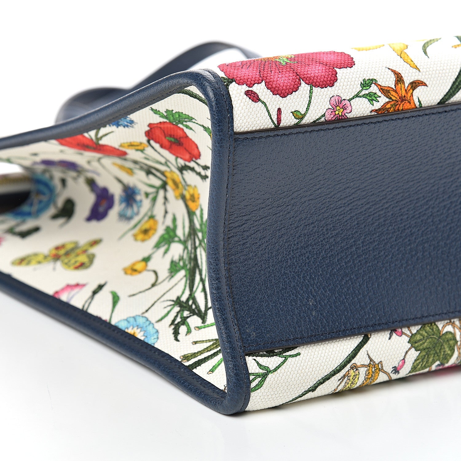 Gucci Canvas Large Flora Tote Navy Multicolor 8 of 9