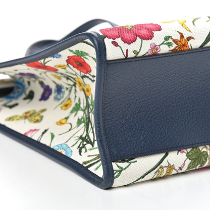 Gucci Canvas Large Flora Tote Navy Multicolor 8 of 9