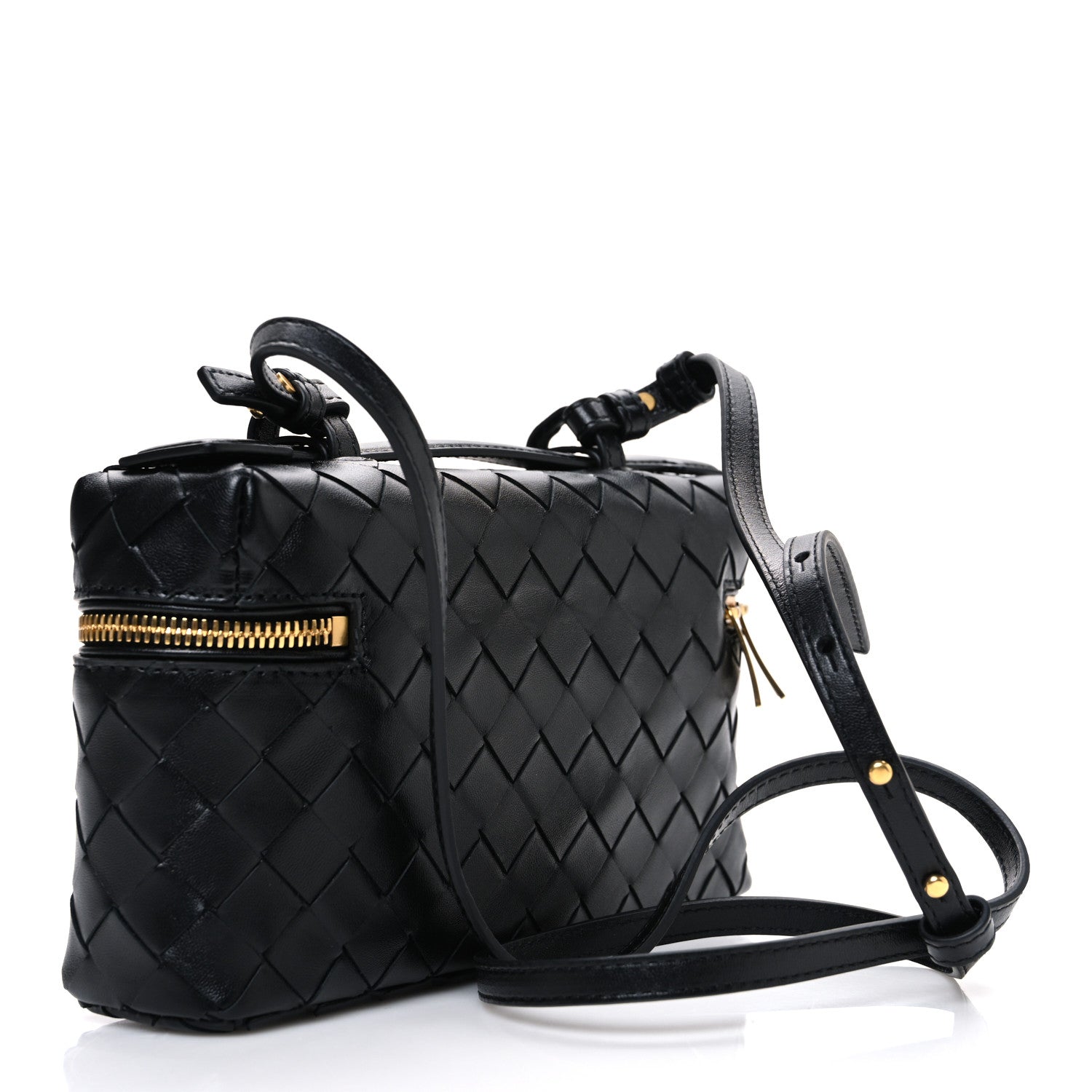 Bottega Veneta Calfskin Intrecciato Bang Bang Vanity Case Black 3 of 11