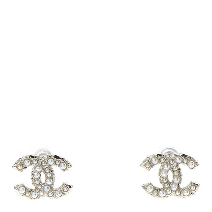 Chanel Pearl CC Earrings Light Gold 1 of 4