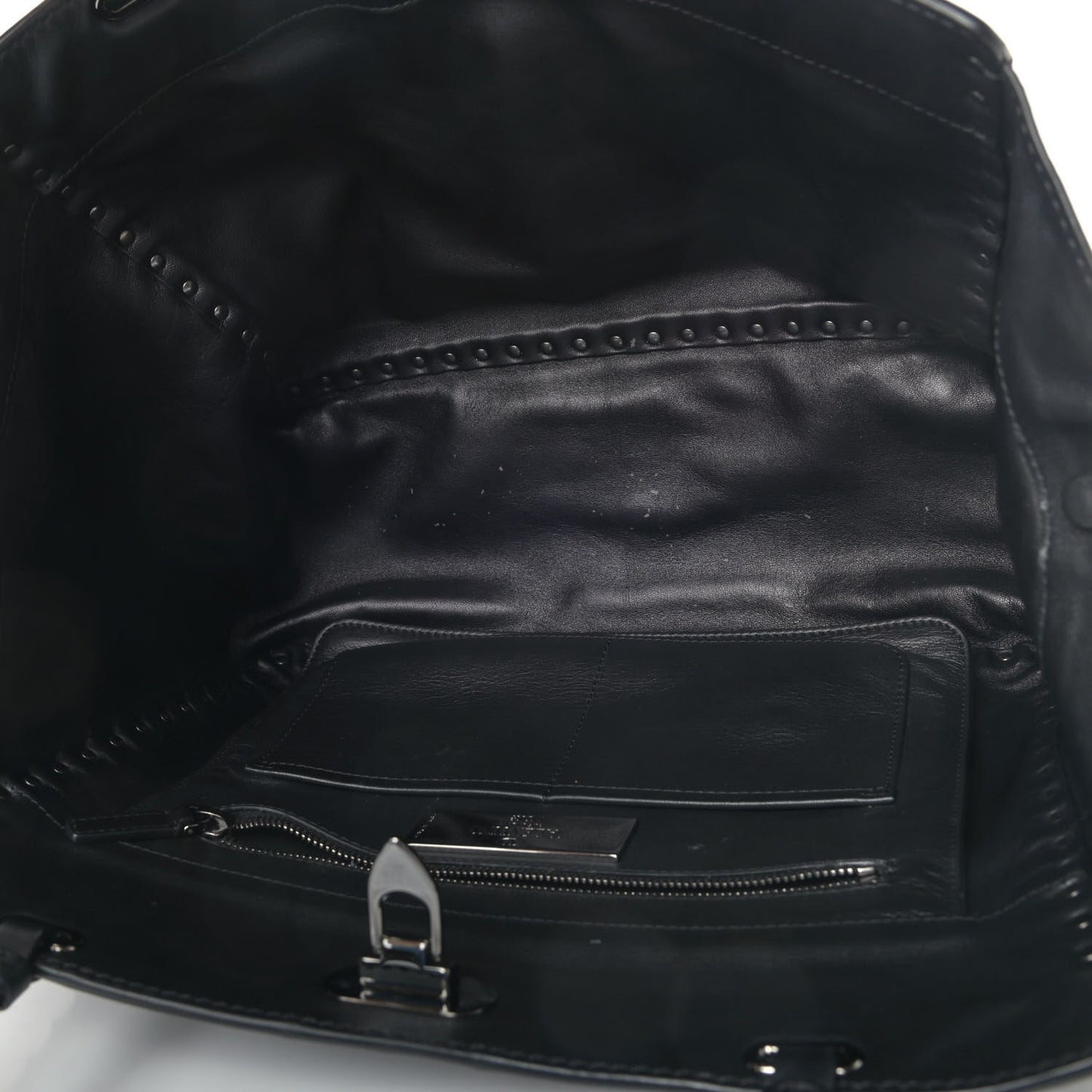 Vitello Medium Rockstud Tote Black