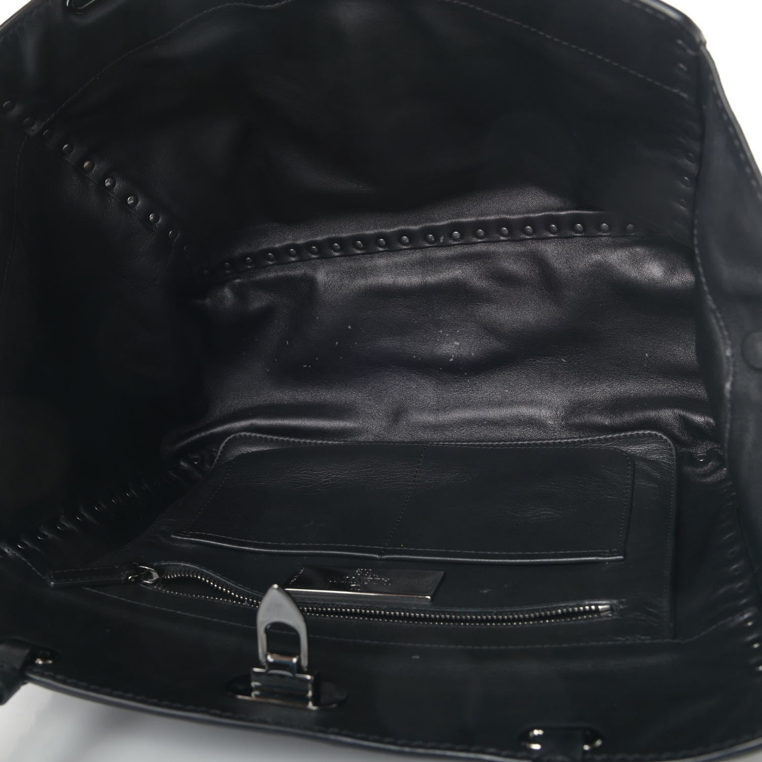Valentino Garavani Vitello Medium Rockstud Tote Black 4 of 6