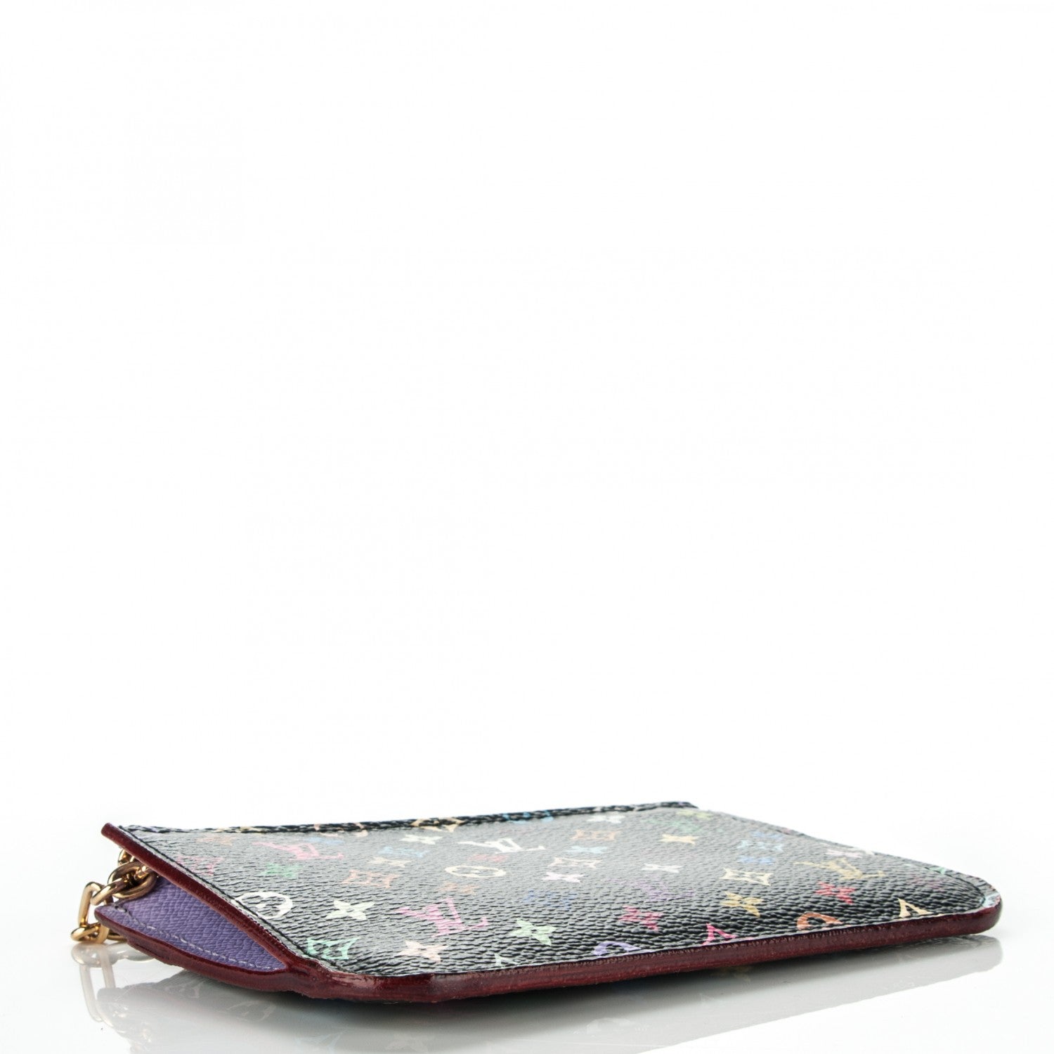 Louis Vuitton Monogram Multicolor Key Pouch Black Violet 4 of 7